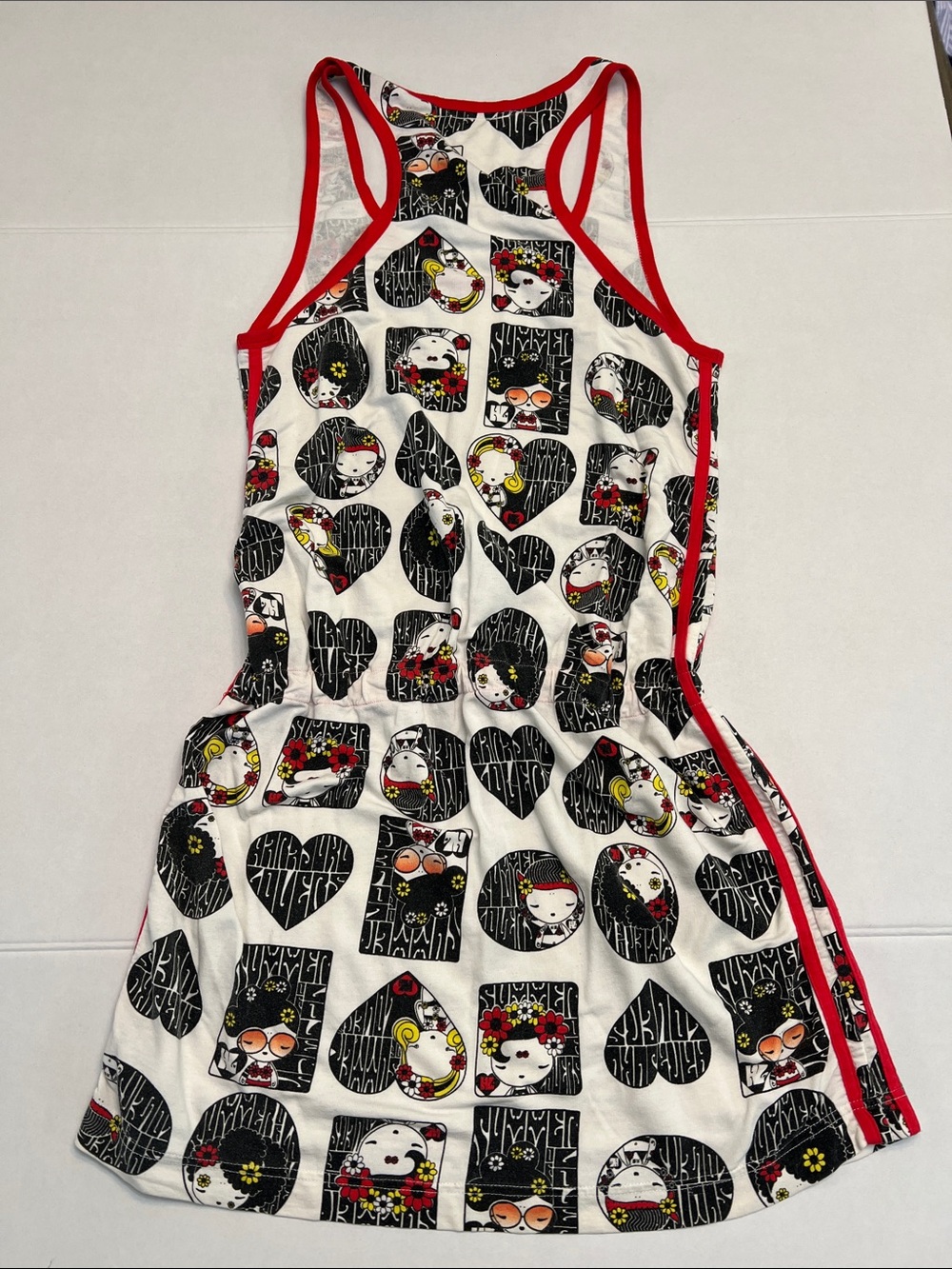 Y2K VINTAGE GWEN STEFANI HARAJUKA LOVERS AOP FACE DRESS SUMMER SUN DRESS XL - Picture 7 of 14